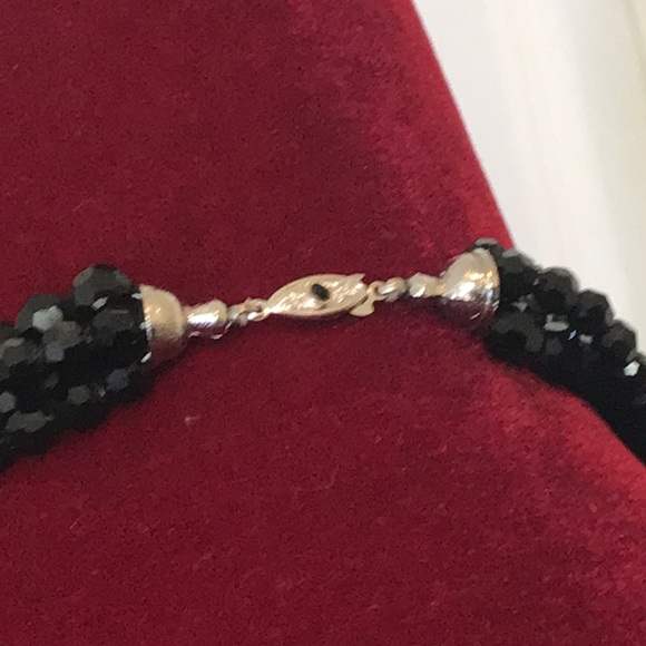 Black bead choker necklace multi strand - Picture 6 of 6